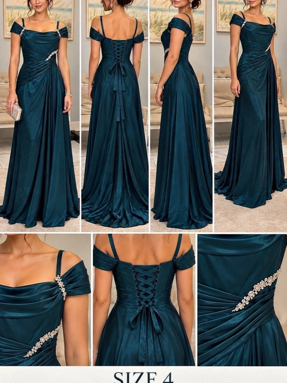 Embellished Maxi Dress in Blue Size 4 Like New